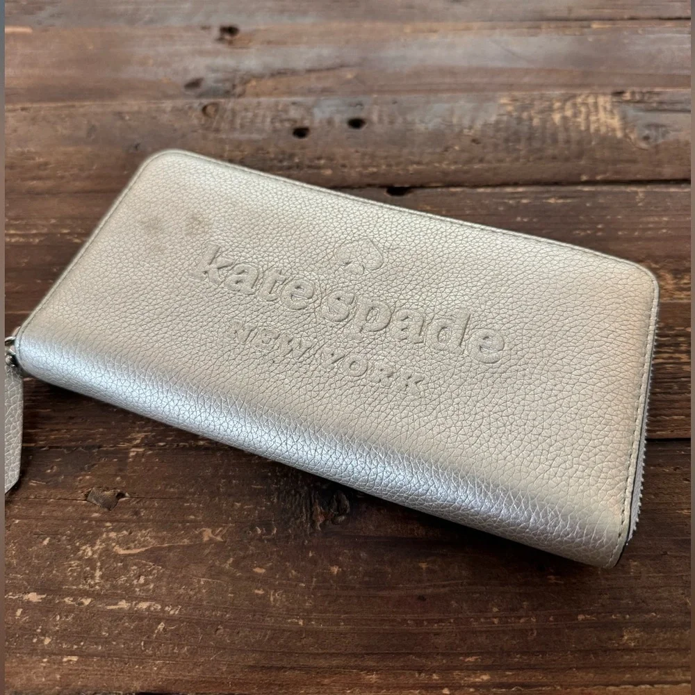 Kate Spade Metallic Jackson Leather Medium Satchel Crossbody Bag AND Wallet